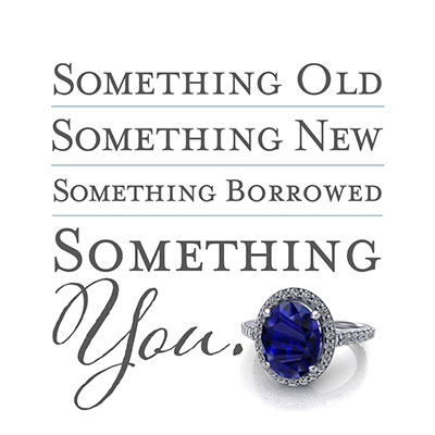 Something old, something new, something borrowed, something you. Bespoke ring with centre sapphire.