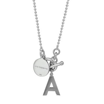 BALL CHAIN NECKLACE WITH INITIAL & VT PLATE