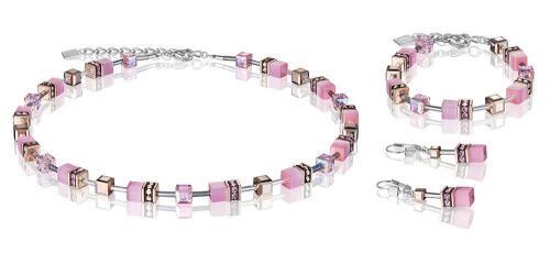 Geo Cube Soft Rose Pink Necklace