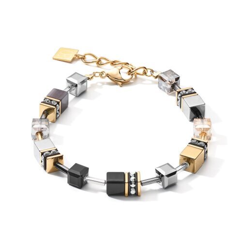 Geo Cube Black, Grey & Gold Bracelet