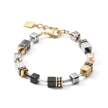 Geo Cube Black, Grey & Gold Bracelet