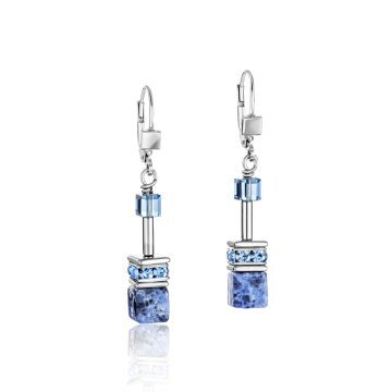 Geo Cube Hematite & Blue Sodalite Earrings