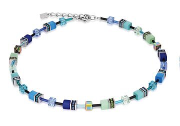 Geo Cube Bright Blue Necklace