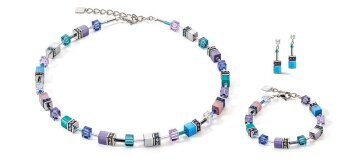 Geo Cube Purple, Blue & Silver Bracelet