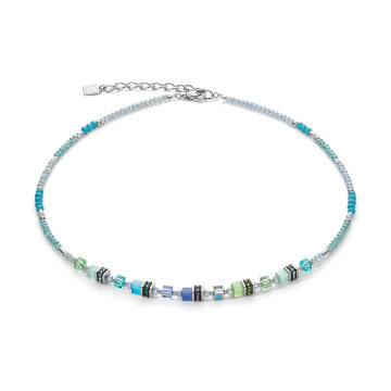 Fine GeoCube in Fresh Turquoise and Blue Necklace