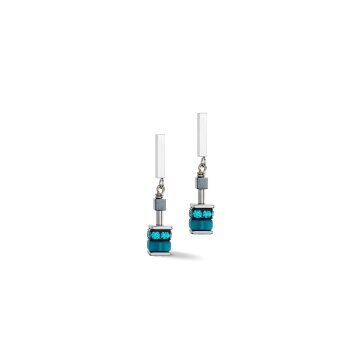 GeoCube Fresh Turquoise & Stainless Steel Earrings
