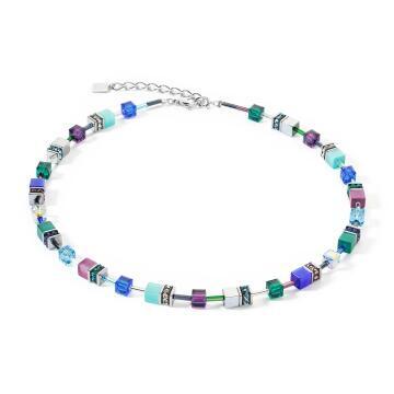 GeoCube Turquoise and Purple Necklace