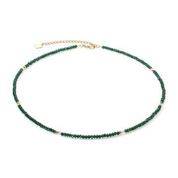 Little Twinkle Gold and Dark Green Necklace