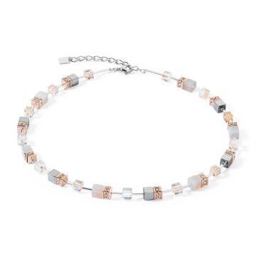 GeoCube Agate and Rose Gold Necklace