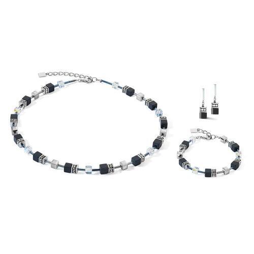 GeoCube Black Onyx Stainless Steel Earrings