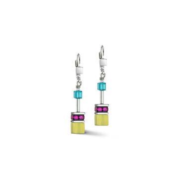GeoCube Hyper Bright Multicoloured Earrings