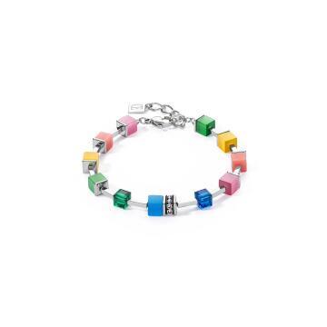 GeoCube Bright Rainbow and Silver Bracelet