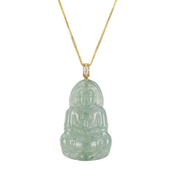 Meditating GuanYin Jade Pendant