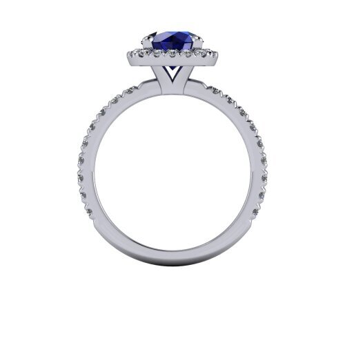 Sapphire Halo diamond ring