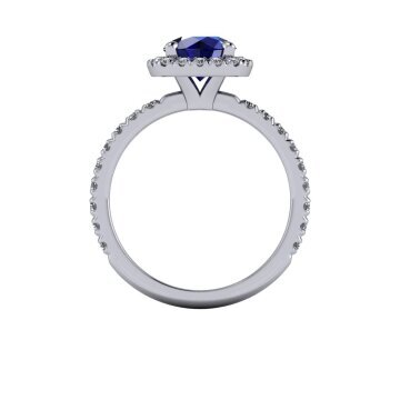 Sapphire Halo diamond ring