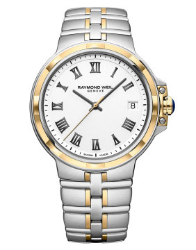 Parsifal Men's Quartz Classic Two-Tone White Dial Bracelet Watch, 41mm
