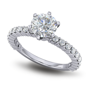 Six Claw Solitaire diamond Engagement ring