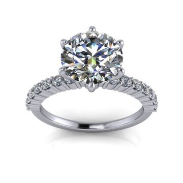 Six Claw Solitaire diamond Engagement ring
