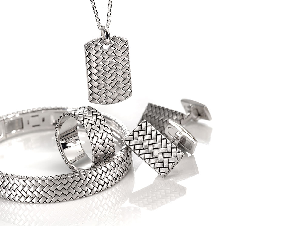 Sterling Silver Woven Pattern Jewellery - KT Jewellery
