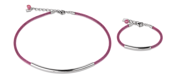 Stainless Steel Magenta Mesh Necklace