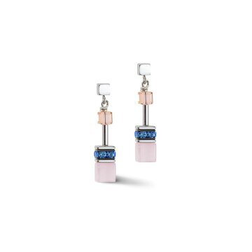 Geo Cube Mauve, Lilac and Blue Earrings