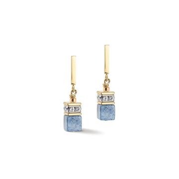 Geo Cube Iconic Precious Light Blue Earrings