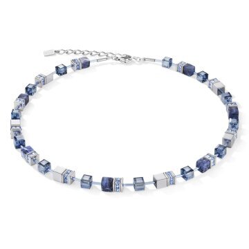 Geo Cube Hematite and Blue Sodalite Necklace