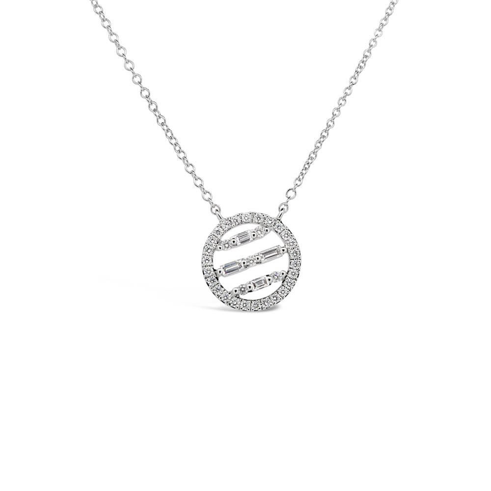 Diamond baguette shop circle necklace